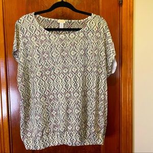 Chico's Tribal Craft Lelia SS Top XL